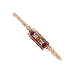 Unique 14K Yellow Gold Ruby Citrine Garnet Gemstone & Diamond Bracelet For Women 1.75ct -Its Hot Jewelry Shop jewelry unique 14k gold ruby citrine garnet gemstone diamond bracelet for women 175ct 000978 ro