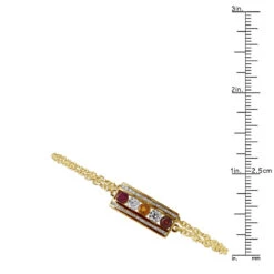 Unique 14K Yellow Gold Ruby Citrine Garnet Gemstone & Diamond Bracelet For Women 1.75ct -Its Hot Jewelry Shop jewelry unique 14k gold ruby citrine garnet gemstone diamond bracelet for women 175ct 000978 rulerye