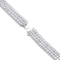 Unique 18K White Gold Round & Baguette Diamond Tennis Bracelet For Men & Women 12 Unique 18K White Gold Round & Baguette Diamond Tennis Bracelet For Men & Women -Its Hot Jewelry Shop jewelry unique 18k gold round baguette diamond tennis bracelet for men women backwh