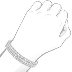 Unique 18K White Gold Round & Baguette Diamond Tennis Bracelet For Men & Women 13 Unique 18K White Gold Round & Baguette Diamond Tennis Bracelet For Men & Women -Its Hot Jewelry Shop jewelry unique 18k gold round baguette diamond tennis bracelet for men women bodwh