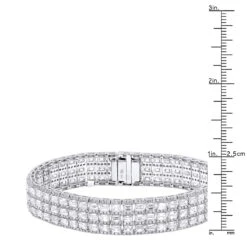 Unique 18K White Gold Round & Baguette Diamond Tennis Bracelet For Men & Women 14 Unique 18K White Gold Round & Baguette Diamond Tennis Bracelet For Men & Women -Its Hot Jewelry Shop jewelry unique 18k gold round baguette diamond tennis bracelet for men women rulerwh
