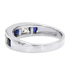 Unique Ring 14K White Gold Diamonds & Sapphires Wedding Band For Men & Women 12 Unique Ring 14K White Gold Diamonds & Sapphires Wedding Band For Men & Women -Its Hot Jewelry Shop jewelry unique anniversary rings 14k gold diamonds sapphires wedding band for men backwh