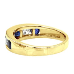Unique Ring 14K White Gold Diamonds & Sapphires Wedding Band For Men & Women 13 Unique Ring 14K White Gold Diamonds & Sapphires Wedding Band For Men & Women -Its Hot Jewelry Shop jewelry unique anniversary rings 14k gold diamonds sapphires wedding band for men backye