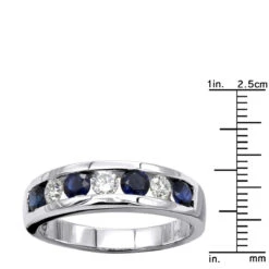 Unique Ring 14K White Gold Diamonds & Sapphires Wedding Band For Men & Women 15 Unique Ring 14K White Gold Diamonds & Sapphires Wedding Band For Men & Women -Its Hot Jewelry Shop jewelry unique anniversary rings 14k gold diamonds sapphires wedding band for men rulerwh