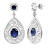 Unique Designer Blue Sapphire And Diamond Drop Earrings For Women 18K White Gold 2 Unique Designer Blue Sapphire And Diamond Drop Earrings For Women 18K White Gold -Its Hot Jewelry Shop jewelry unique designer blue saphire and diamond drop earrings for women in 18k gold mainwh