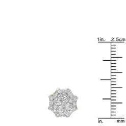 Unique Diamond Cluster Earrings 14K Yellow Gold Octagonal Shape Studs 1.2 Carat -Its Hot Jewelry Shop jewelry unique diamond cluster earrings in 14k gold octagonal shape studs 12 carat 803190 rulerye