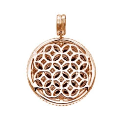 Unique Halo Ruby And Diamond Circle Pendant For Women 14K Rose Gold 4CT LUXURMAN -Its Hot Jewelry Shop jewelry unique halo ruby and diamond circle pendant for women 14k gold 4ct luxurman backro 1