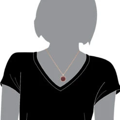 Unique Halo Ruby And Diamond Circle Pendant For Women 14K Rose Gold 4CT LUXURMAN -Its Hot Jewelry Shop jewelry unique halo ruby and diamond circle pendant for women 14k gold 4ct luxurman bodro 1