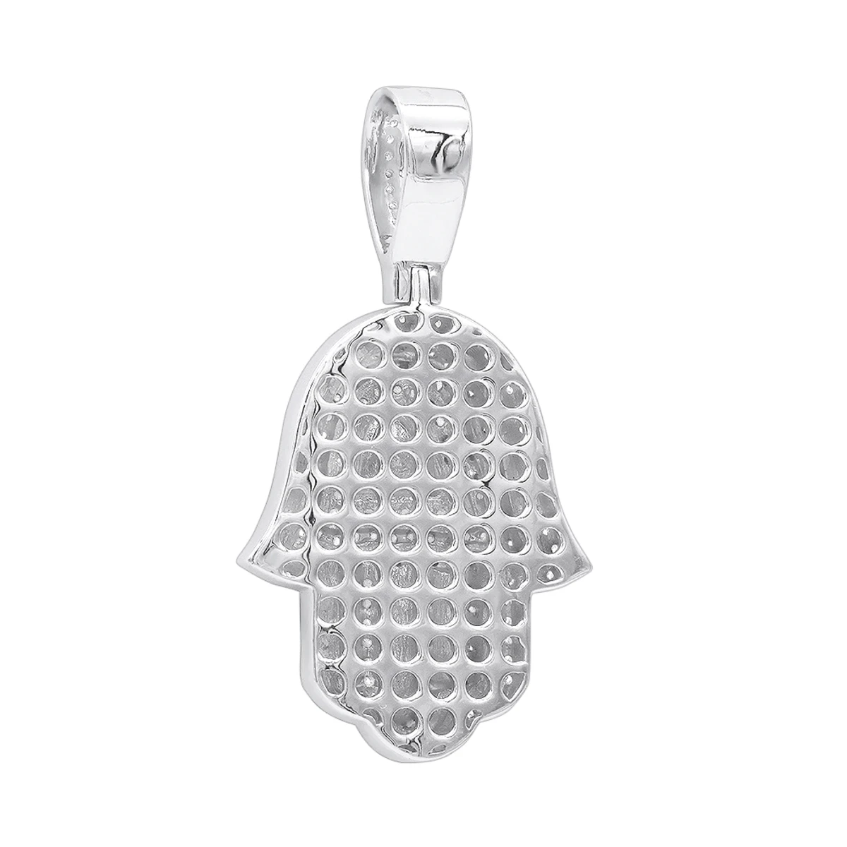 Unique Jewish 14K Yellow Gold Diamond Hamsa Hand Pendant With Red Enamel 6 Unique Jewish 14K Yellow Gold Diamond Hamsa Hand Pendant With Red Enamel - Image 4