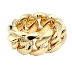 Unique Solid 14K Yellow Gold Cuban Link Chain Ring For Men 11 Unique Solid 14K Yellow Gold Cuban Link Chain Ring For Men -Its Hot Jewelry Shop jewelry unique mens solid gold rings 14k gold cuban link chain ring backye