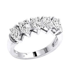 Pear Diamond Stone Anniversary Wedding Band For Women 1.6ct 11 Pear Diamond Stone Anniversary Wedding Band For Women 1.6ct -Its Hot Jewelry Shop jewelry unique pear diamond wedding rings 5 stone anniversary band for women 16ct wh 1