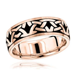 Unique Solid 14K White Gold Black Enamel Ornament Wedding Band For Men By Luxurman -Its Hot Jewelry Shop jewelry unique solid 14k gold black enamel ornament wedding band for men by luxurman ro