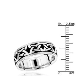 Unique Solid 14K White Gold Black Enamel Ornament Wedding Band For Men By Luxurman -Its Hot Jewelry Shop jewelry unique solid 14k gold black enamel ornament wedding band for men by luxurman rulerwh