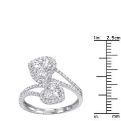 Unique Two Hearts Diamond Ring For Women 0.8CT 14K White Gold By Luxurman 17 Unique Two Hearts Diamond Ring For Women 0.8CT 14K White Gold By Luxurman -Its Hot Jewelry Shop jewelry unique two hearts diamond ring for women 08ct 14k gold by luxurman rulerwh 1