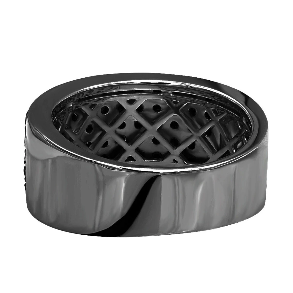 Unique Wedding Bands 1.67 Carat Black Diamond Ring For Men 10K Yellow Gold 5 Row 10mm 10 Unique Wedding Bands 1.67 Carat Black Diamond Ring For Men 10K Yellow Gold 5 Row 10mm - Image 8