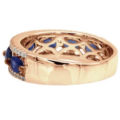 Unique 3.5 Carat Diamond & Blue Sapphire 14K White Gold Band For Women -Its Hot Jewelry Shop jewelry unique womens rings diamond blue sapphire band in 14k gold 35 carat backro