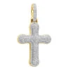 Uniquely Designed 14K Yellow Gold Pave Diamond Cross Pendant For Men & Women 1.2ct