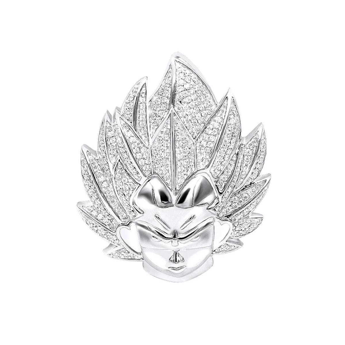 Vegeta 10K Yellow Gold Diamond Dragon Ball Z Pendant For Men 0.75ct Charm 4 Vegeta 10K Yellow Gold Diamond Dragon Ball Z Pendant For Men 0.75ct Charm - Image 2