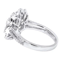 Vintage 18K White Gold Flower Cluster Diamond Ring For Women 1.25ct By Luxurman -Its Hot Jewelry Shop jewelry vintage 18k gold flower cluster diamond ring for women 125ct by luxurman backwh