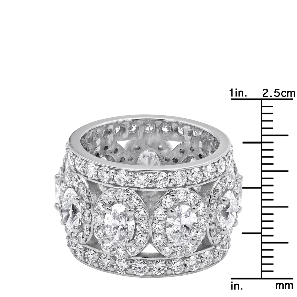 VVS Diamond Eternity Band Platinum Designer Diamond Ring For Women 10 Carats 6 VVS Diamond Eternity Band Platinum Designer Diamond Ring For Women 10 Carats - Image 4