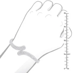 Women's Diamond Snakes Bangle Bracelet 18K White Gold By Joe Rodeo 6.44Ct -Its Hot Jewelry Shop jewelry womens diamond snakes bangle bracelet 18k gold by joe rodeo 644ct bodwh