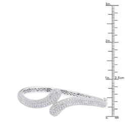Women's Diamond Snakes Bangle Bracelet 18K White Gold By Joe Rodeo 6.44Ct -Its Hot Jewelry Shop jewelry womens diamond snakes bangle bracelet 18k gold by joe rodeo 644ct rulerwh