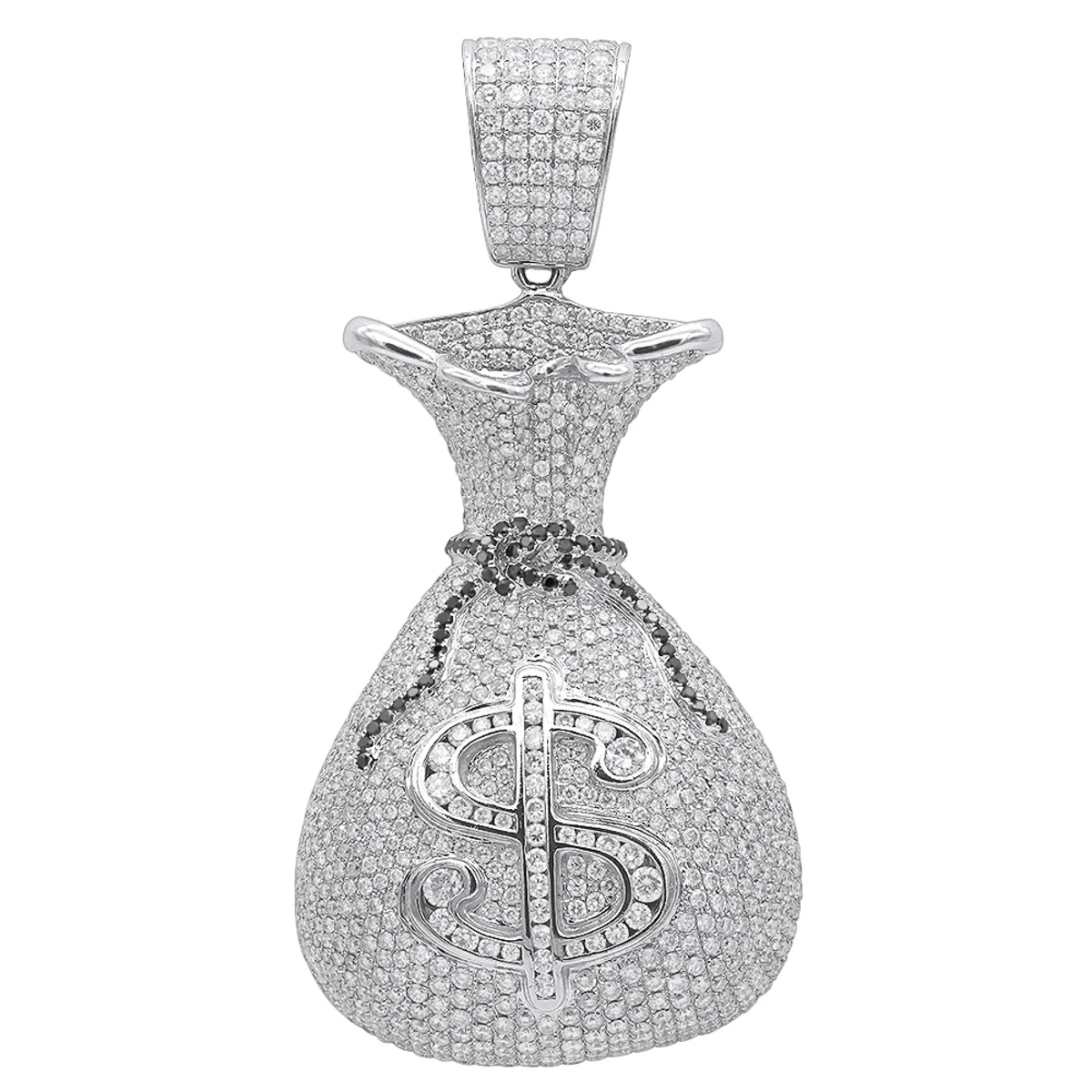 Joe Rodeo Hip Hop 14K Yellow Gold Diamond Money Bag Pendant For Men 13ct 4 Joe Rodeo Hip Hop 14K Yellow Gold Diamond Money Bag Pendant For Men 13ct - Image 2