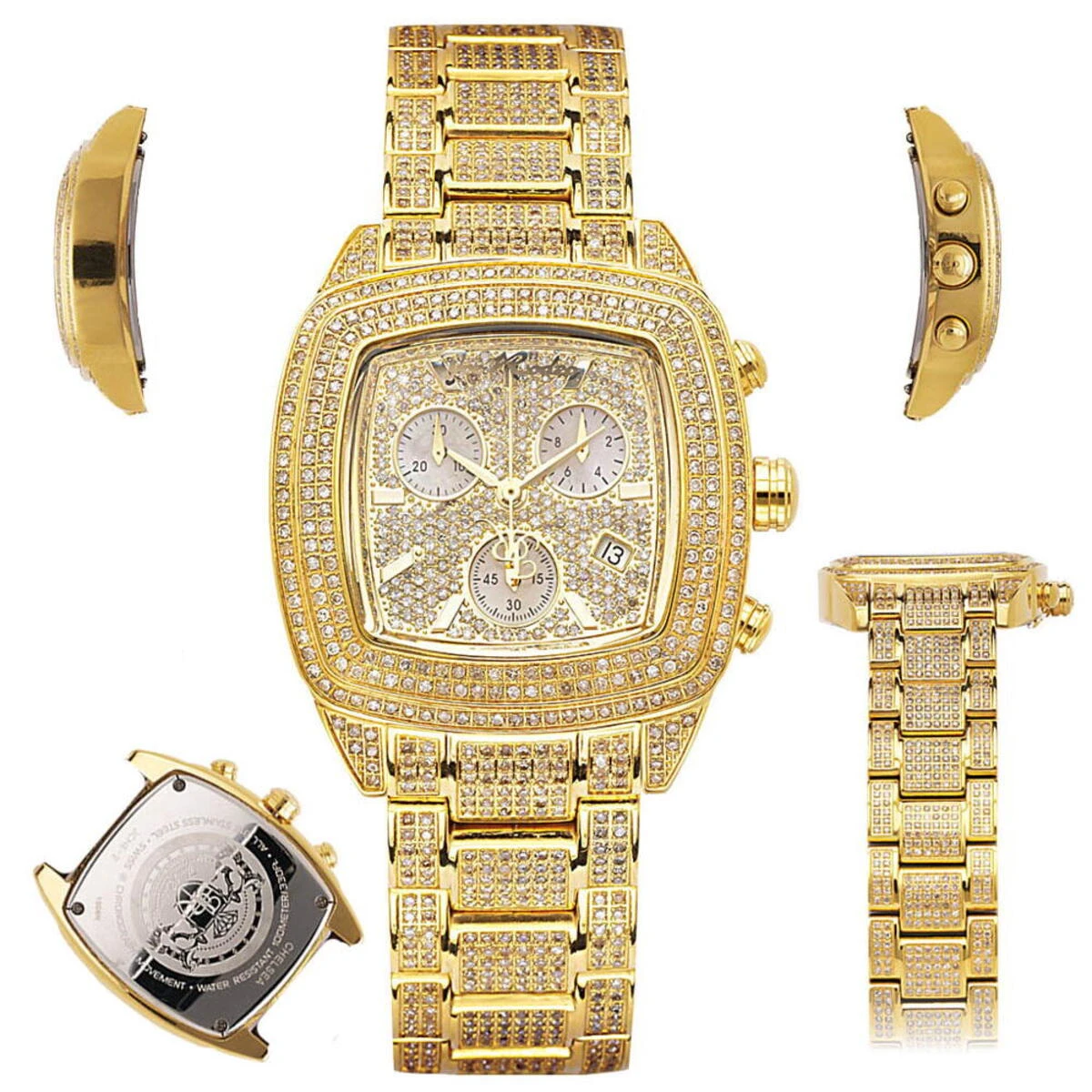 JOE RODEO Yellow Chelsea Iced Out Watch 13ct 7 JOE RODEO Yellow Chelsea Iced Out Watch 13ct - Image 5