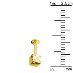 Solid 14K Yellow Gold & Diamond Dice Labret Stud 14 Gauge -Its Hot Jewelry Shop labret jewelry solid 14k gold dice stud 14 gauge p 35704 rulerye