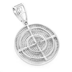 Ladies 10K White Gold Diamond Iced Out Medallion Pendant 1 Carat -Its Hot Jewelry Shop ladies 10k gold diamond iced out medallion pendant 116ct backwh