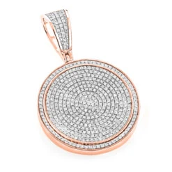Ladies 10K White Gold Diamond Iced Out Medallion Pendant 1 Carat -Its Hot Jewelry Shop ladies 10k gold diamond iced out medallion pendant 116ct ro