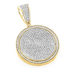 Ladies 10K White Gold Diamond Iced Out Medallion Pendant 1 Carat -Its Hot Jewelry Shop ladies 10k gold diamond iced out medallion pendant 116ct ye
