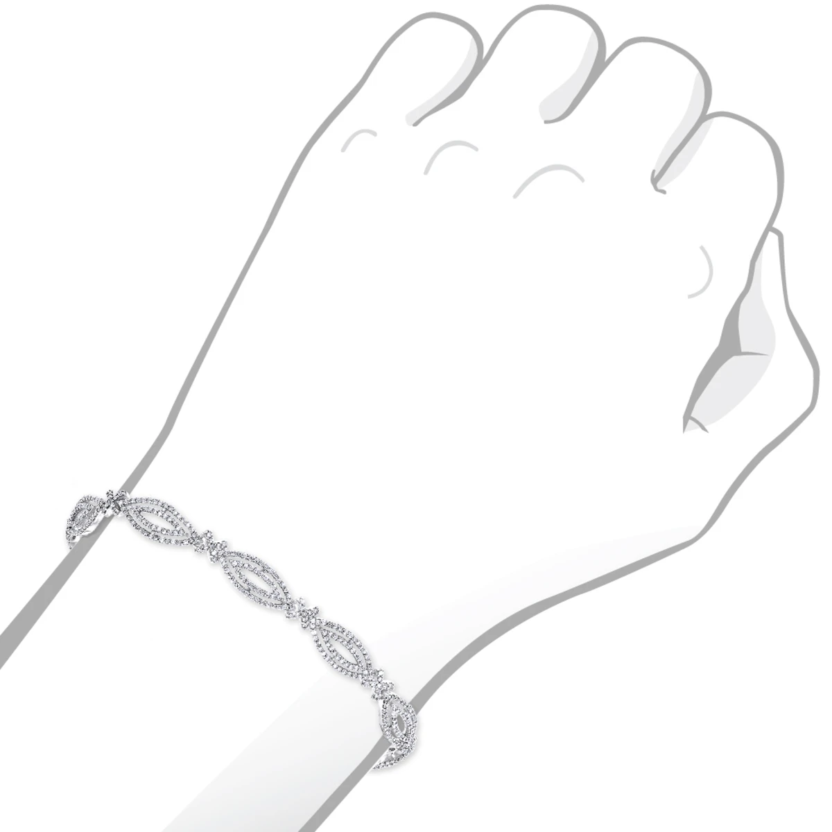 Ladies 14K White Gold Designer Diamond Bracelet 2.51ct 8 Ladies 14K White Gold Designer Diamond Bracelet 2.51ct - Image 6