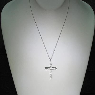 Ladies 14K White Gold Designer Diamond Cross Pendant 1.41ct 5 Ladies 14K White Gold Designer Diamond Cross Pendant 1.41ct - Image 3