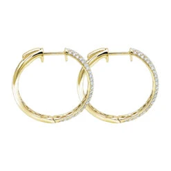 Ladies 14K White Gold 1 Inch Diamond Hoop Earrings Small 0.9ct 18 Ladies 14K White Gold 1 Inch Diamond Hoop Earrings Small 0.9ct -Its Hot Jewelry Shop ladies 14k gold round diamond hoop earrings 09ct backye