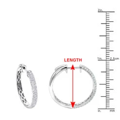 Ladies 14K White Gold 1 Inch Diamond Hoop Earrings Small 0.9ct 23 Ladies 14K White Gold 1 Inch Diamond Hoop Earrings Small 0.9ct -Its Hot Jewelry Shop ladies 14k gold round diamond hoop earrings 09ct rulerwh