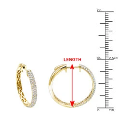 Ladies 14K White Gold 1 Inch Diamond Hoop Earrings Small 0.9ct 24 Ladies 14K White Gold 1 Inch Diamond Hoop Earrings Small 0.9ct -Its Hot Jewelry Shop ladies 14k gold round diamond hoop earrings 09ct rulerye