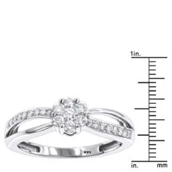 14K White Gold & Diamond Flower Engagement Ring 0.4ct 13 14K White Gold & Diamond Flower Engagement Ring 0.4ct -Its Hot Jewelry Shop ladies 14k white gold diamond flower ring 042ct p 6511 rulerwh