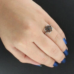 Ultra Thin Ladies Black And White Diamond Ring 0.31ct 14K White Gold -Its Hot Jewelry Shop ladies black and white diamond ring 031ct 14k gold 3