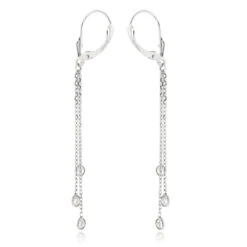 Ladies Chandelier Earrings With Diamonds By The Yard 0.6ct 14K White Gold -Its Hot Jewelry Shop ladies chandelier earrings with diamonds by the yard 06ct 14k gold backwh