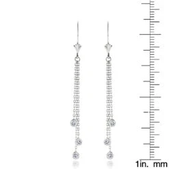 Ladies Chandelier Earrings With Diamonds By The Yard 0.6ct 14K White Gold -Its Hot Jewelry Shop ladies chandelier earrings with diamonds by the yard 06ct 14k gold rulerwh