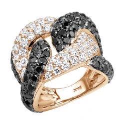 7.25ct G VS White&Black Diamond Cuban Right Hand Ring -Its Hot Jewelry Shop ladies cuban link rings 725ct g vs white black diamond right hand ring ro
