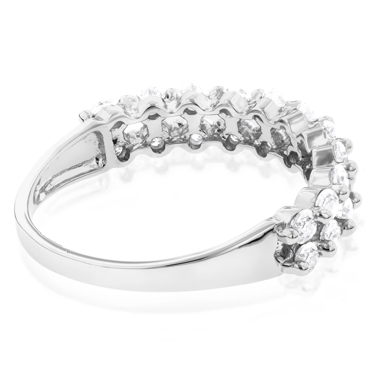 Thin Ladies Designer Diamond Wedding Band 1ct 14K White Gold 6 Thin Ladies Designer Diamond Wedding Band 1ct 14K White Gold - Image 4