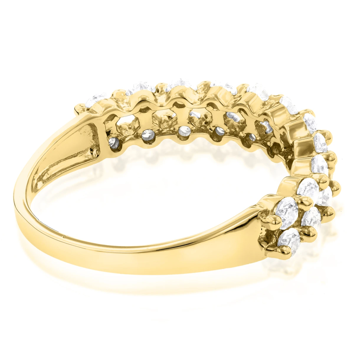 Thin Ladies Designer Diamond Wedding Band 1ct 14K White Gold 7 Thin Ladies Designer Diamond Wedding Band 1ct 14K White Gold - Image 5