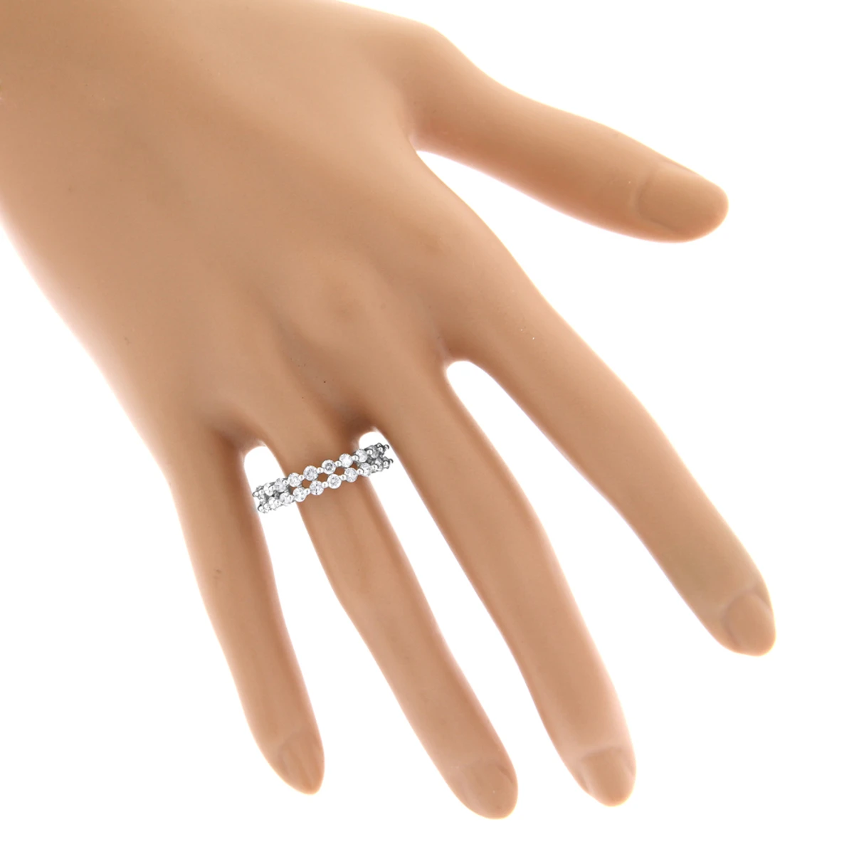 Thin Ladies Designer Diamond Wedding Band 1ct 14K White Gold 9 Thin Ladies Designer Diamond Wedding Band 1ct 14K White Gold - Image 7