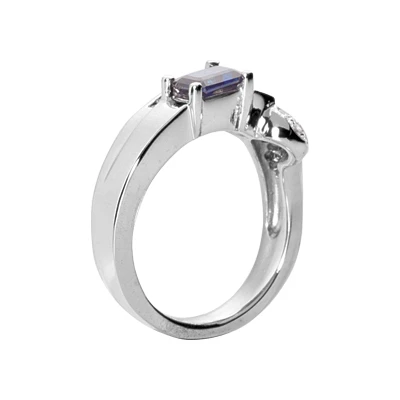 Ladies Diamond And Blue Sapphire Ring 14K White Gold 0.35ctd 0.50cts 5 Ladies Diamond And Blue Sapphire Ring 14K White Gold 0.35ctd 0.50cts - Image 3