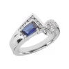Ladies Diamond And Blue Sapphire Ring 14K White Gold 0.35ctd 0.50cts -Its Hot Jewelry Shop ladies diamond and blue sapphire ring 14k 035ctd 050cts p 29370 white