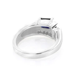 Ladies Diamond And Sapphire Ring 14K White Gold 0.13ctd 0.50cts -Its Hot Jewelry Shop ladies diamond and sapphire ring 14k 013ctd 050cts p 29671 backwh