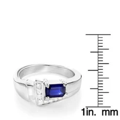 Ladies Diamond And Sapphire Ring 14K White Gold 0.13ctd 0.50cts -Its Hot Jewelry Shop ladies diamond and sapphire ring 14k 013ctd 050cts p 29671 rulerwh
