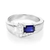 Ladies Diamond And Sapphire Ring 14K White Gold 0.13ctd 0.50cts -Its Hot Jewelry Shop ladies diamond and sapphire ring 14k 013ctd 050cts p 29671 wh